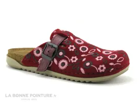 Achat chaussures Ouf ! Femme Pantoufle Chausson, vente Ouf MARLIAC 29324 - Bordeaux Fleuri - Sabot reglable Femme
