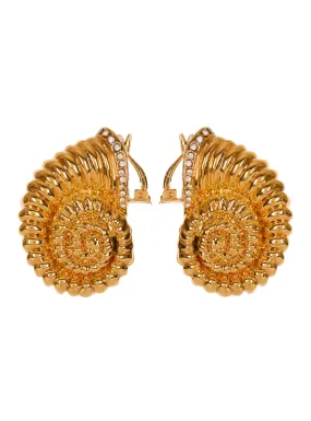 BOUCLES DOREILLES ESCARGOT EN LAITON ET STRASS - BALMAIN pour FEMME | Printemps