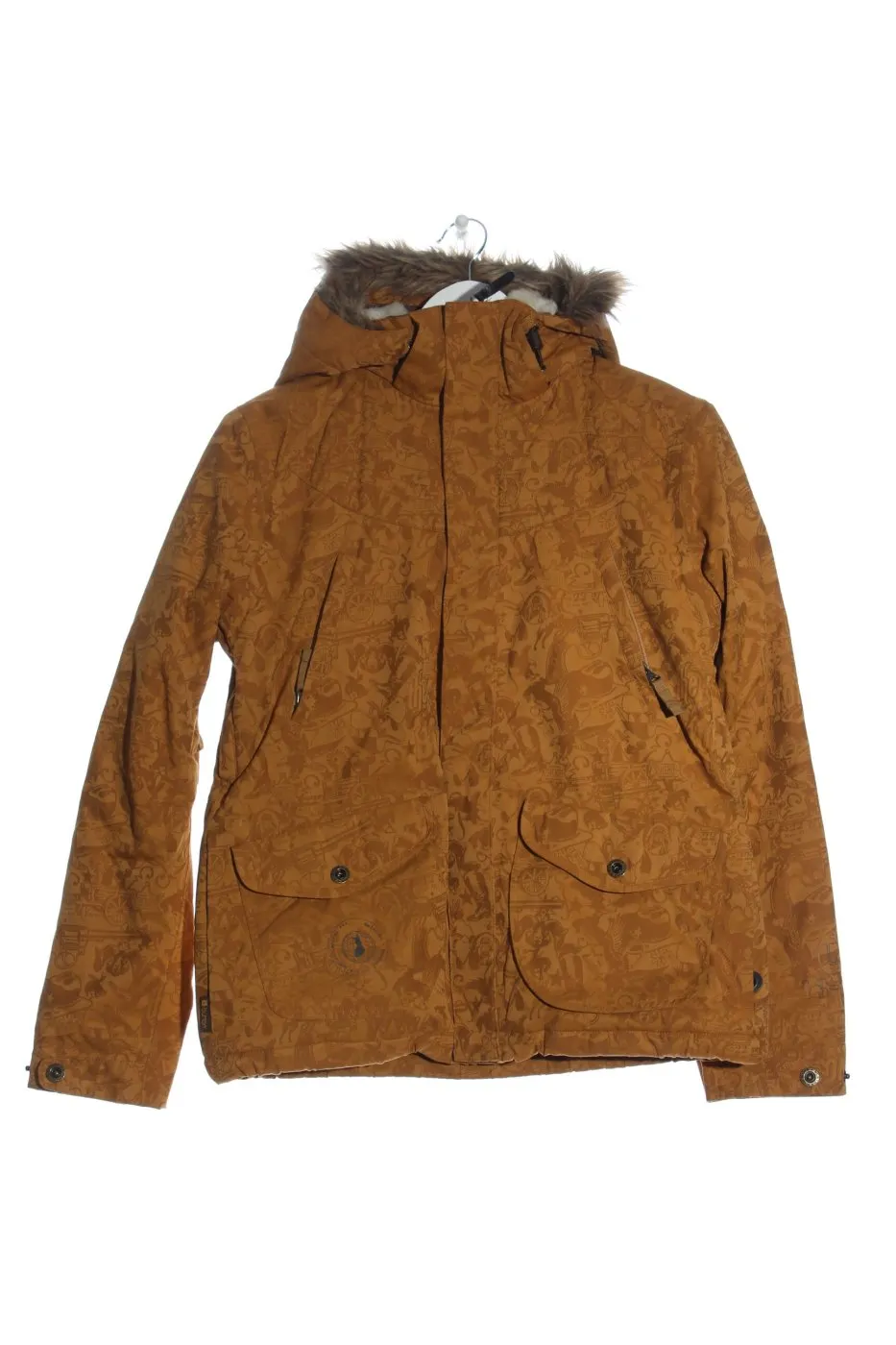 Burton Veste d’hiver brun imprimé allover style décontracté
