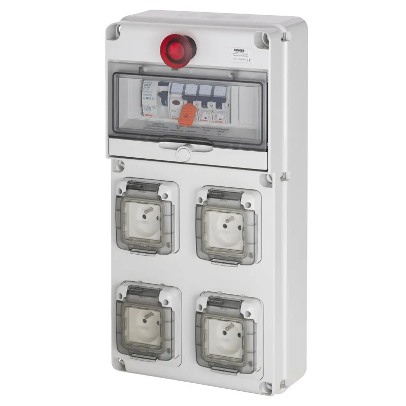 Coffret 4x2P+T 10/16A + arrêt d'urgence (FR60148N)