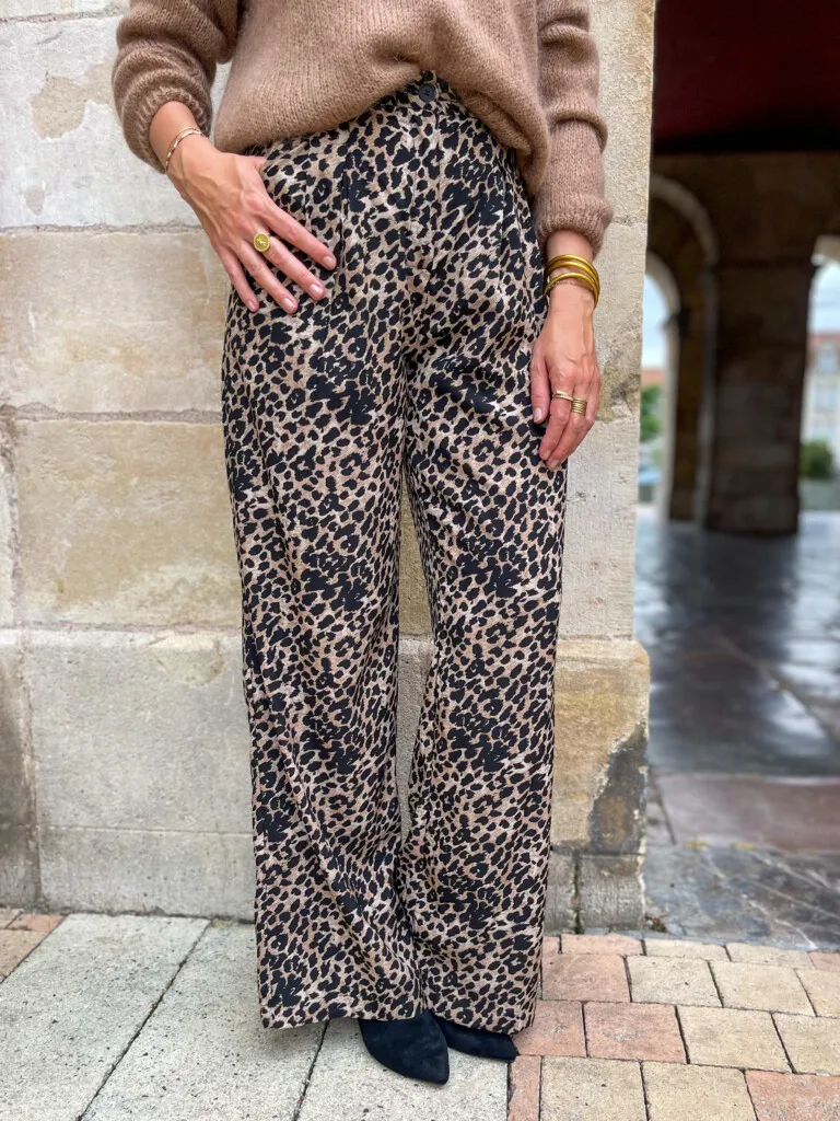George pantalon fluide léopard