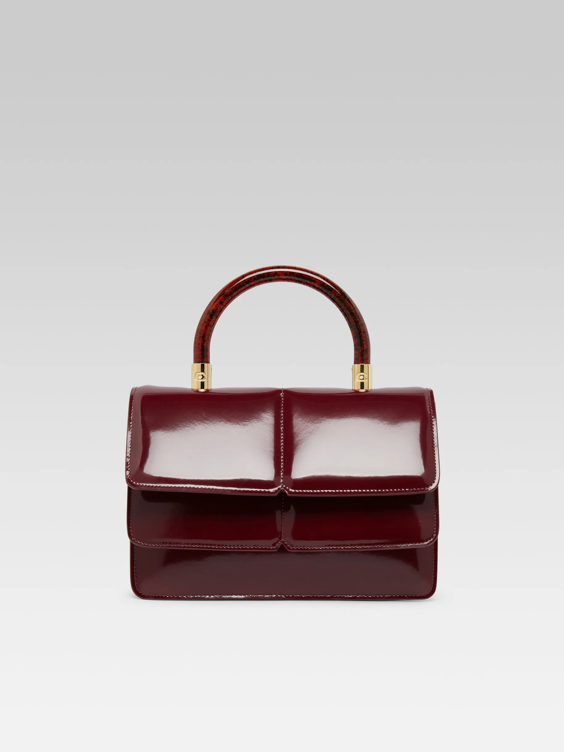 Georges - Sac à main cuir glacé bordeaux
