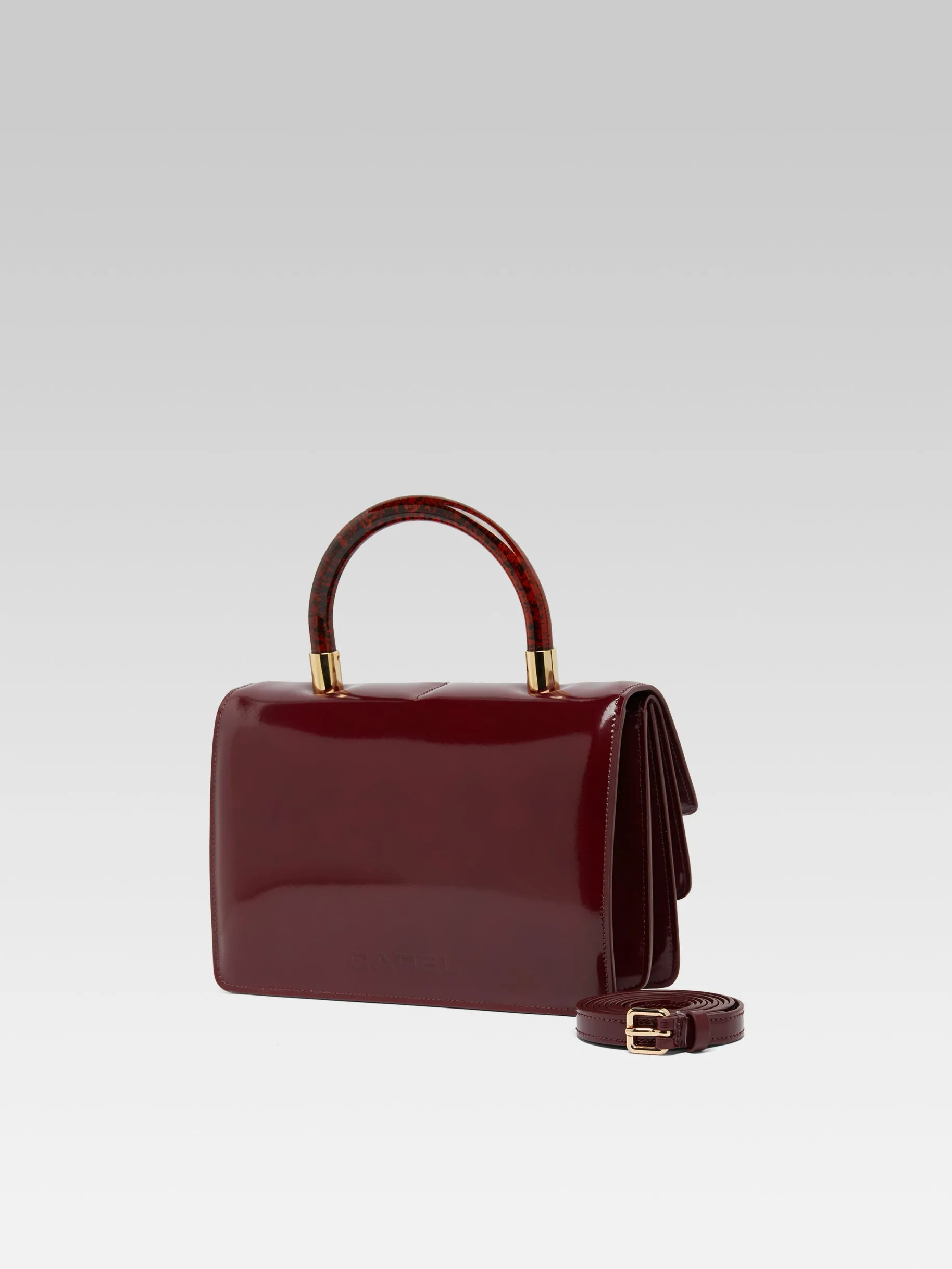 Georges - Sac à main cuir glacé bordeaux