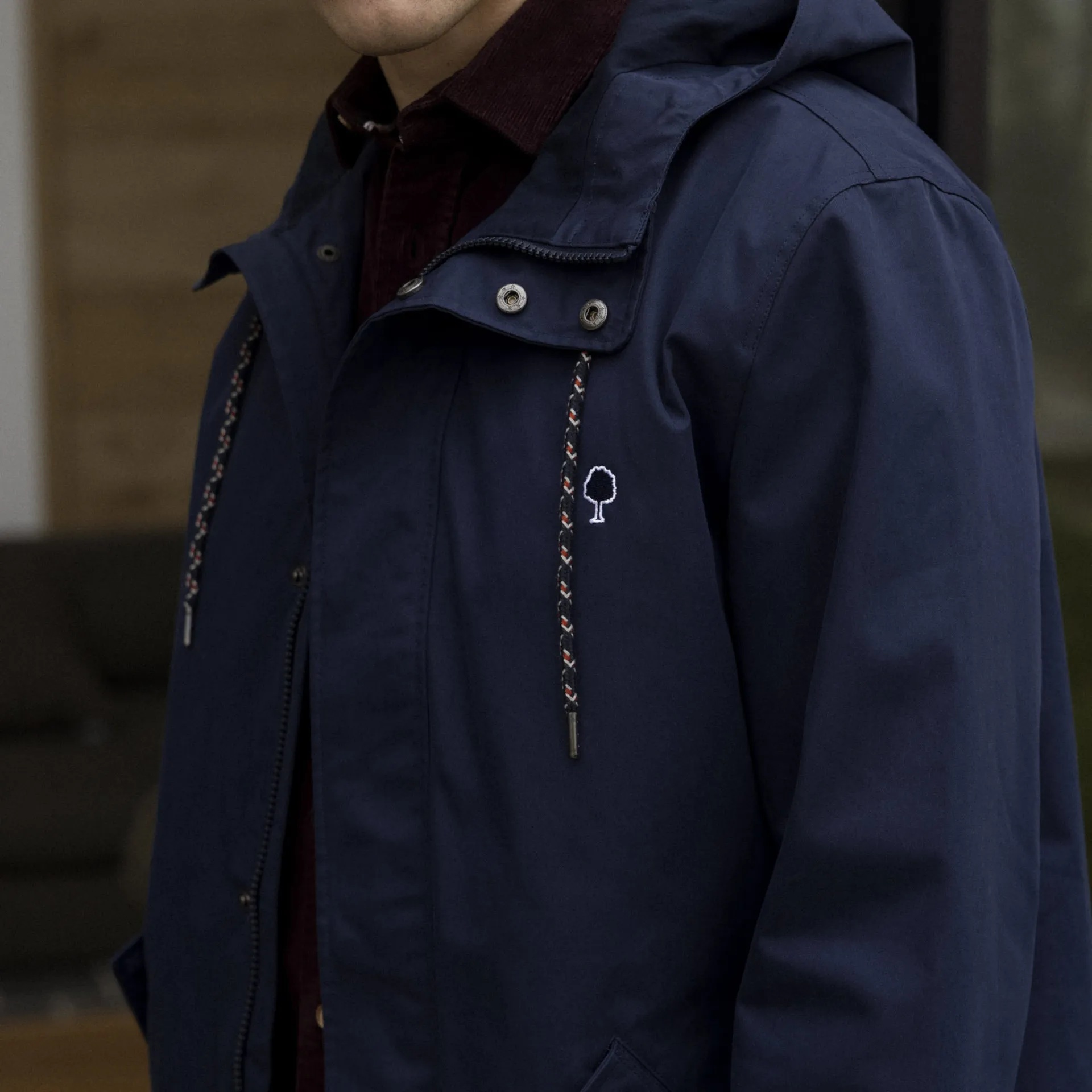 Imperméable bleu marine coton et polyamide recyclé - modèle Gresigne - FAGUO