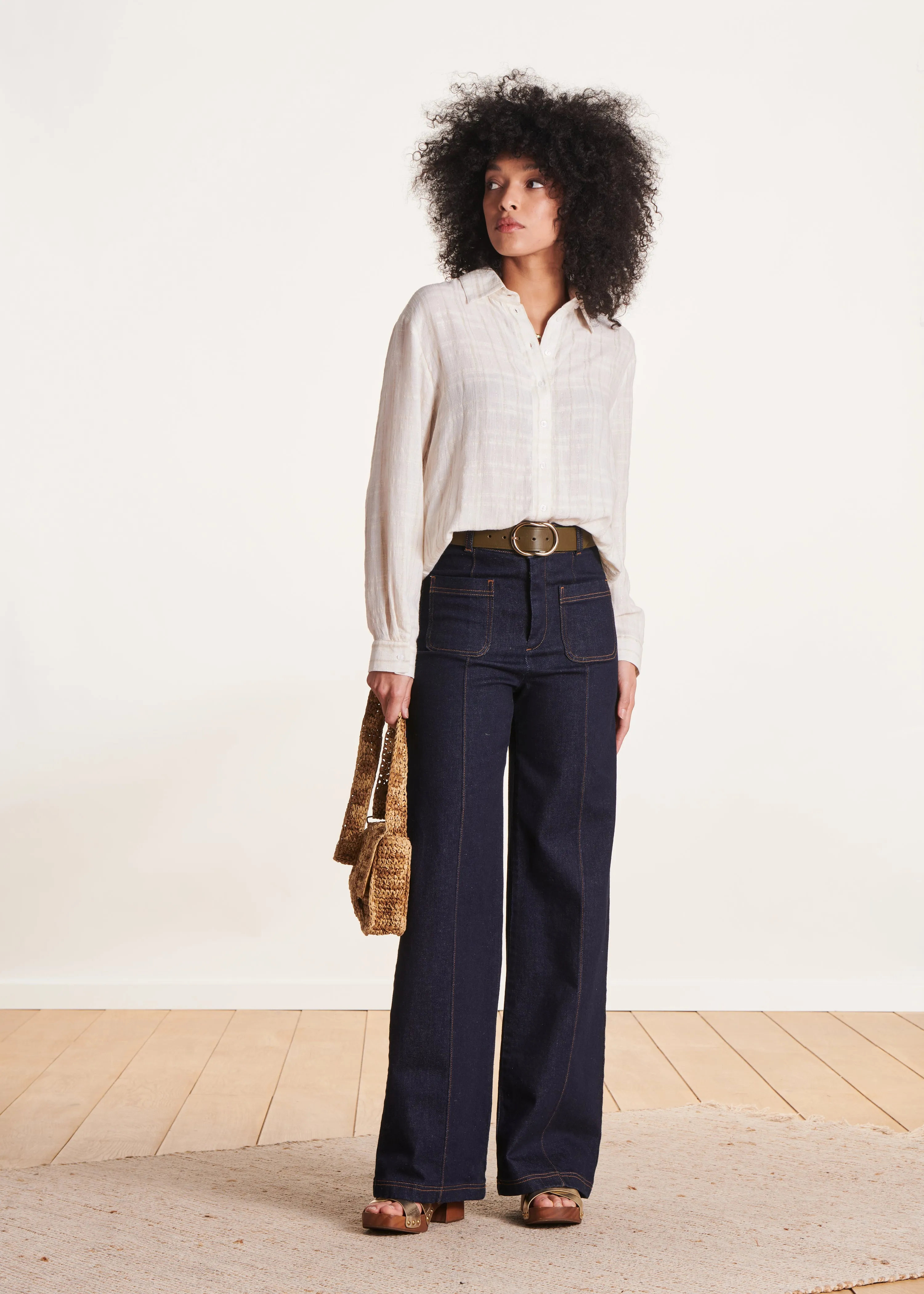 Jean large brut en coton biologique