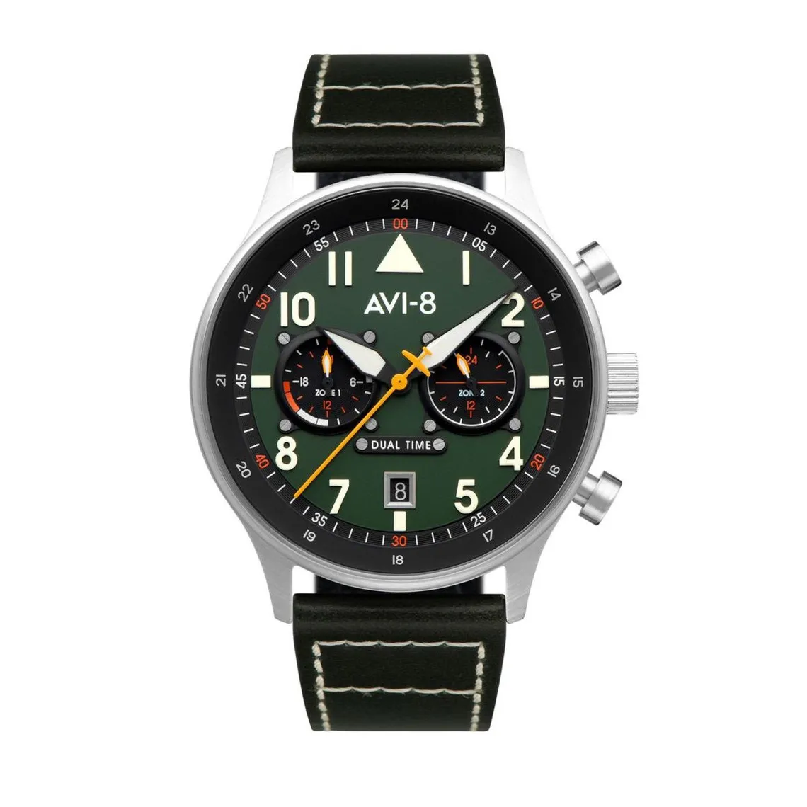 Montre Homme Avi-8 HAWKER HURRICANE AV-4088-02 - Bracelet Cuir Vert | 3 Suisses
