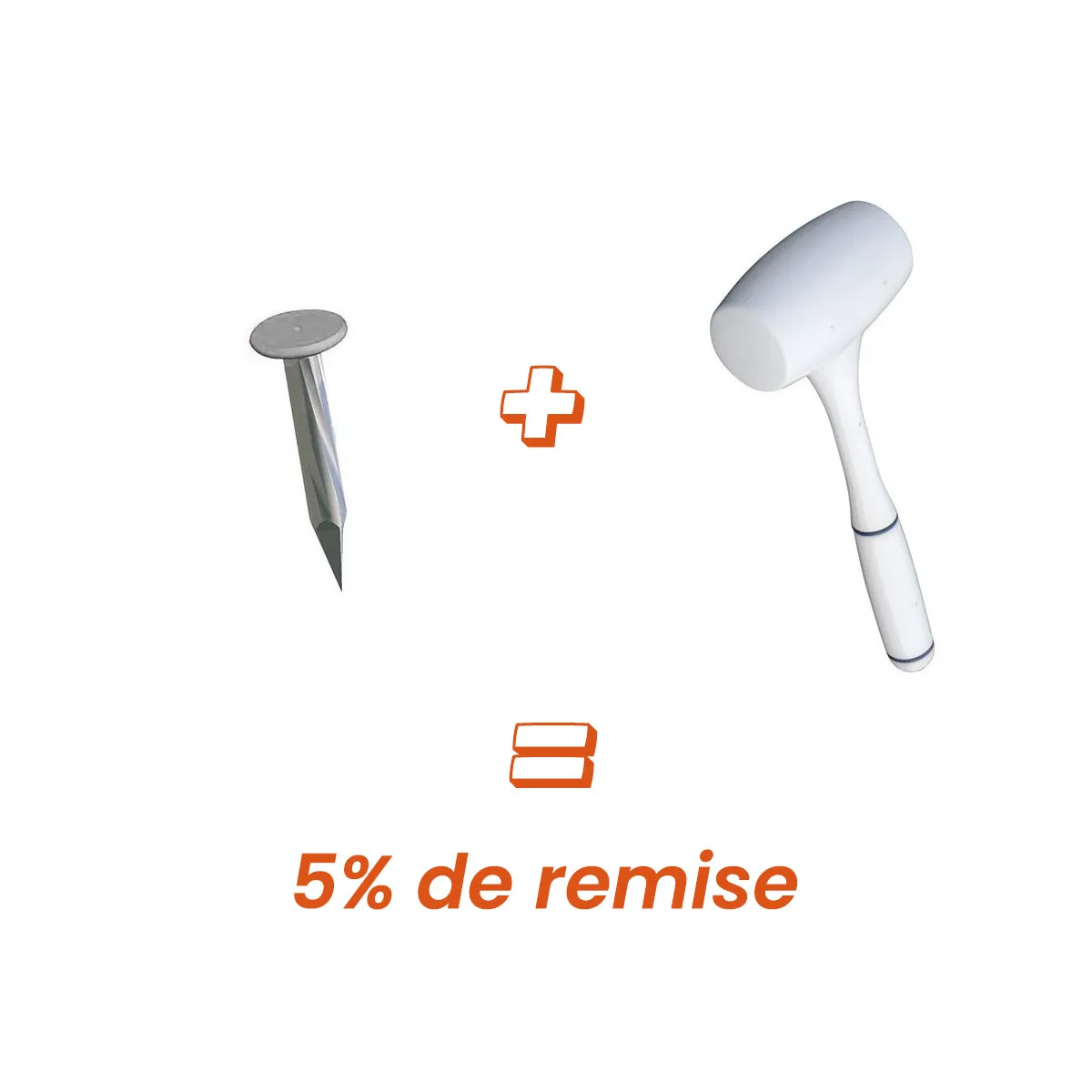 Pack pointe striée acier + massette anti-rebonds