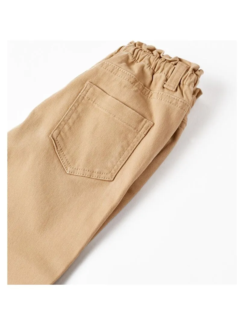 Pantalon de sport en sergé pour bébé fille  SICILIAN DAYS - Beige clair