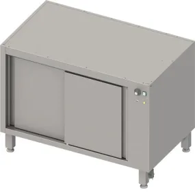 Stalgast caisson bas chauffant en acier inoxydable version 2.0 pour pieds/châssis avec portes coulissantes 1300x640x660 mm BX136