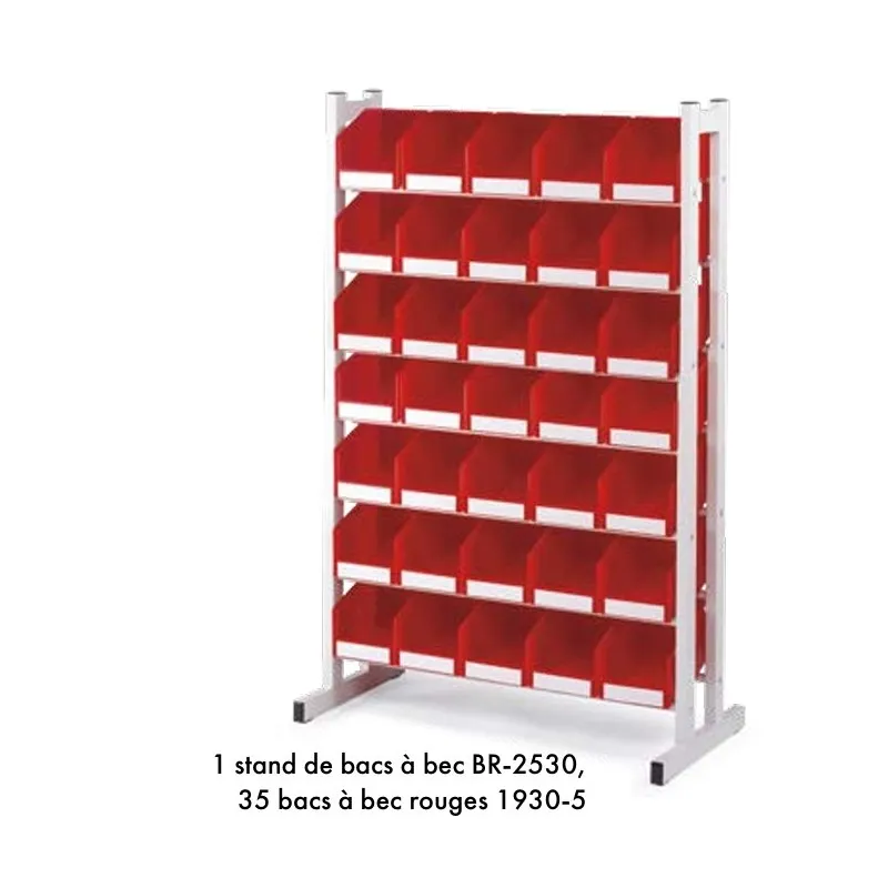 Stands pour bacs à bec - 35 Bacs à bec rouge
